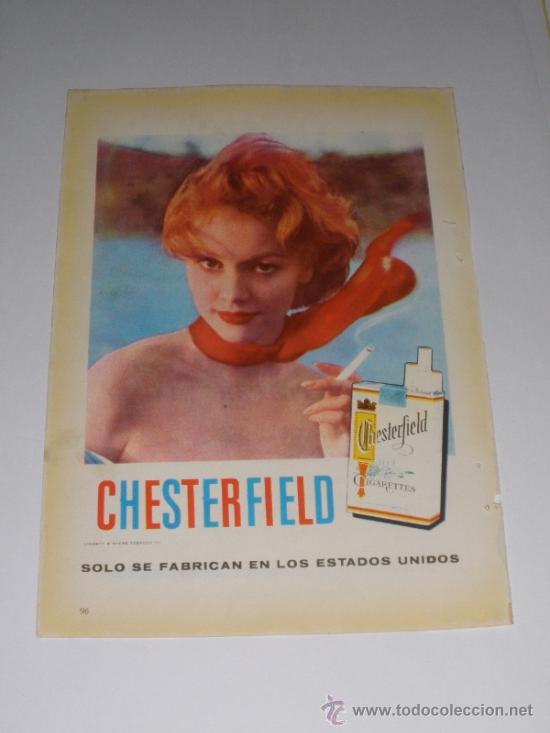 Coleccionismo de Revistas y Peri&oacute;dicos: ANUNCIO PUBLICIDAD CHESTERFIELD. TABACO. CIGARRILLOS - REMINGTON. MAQUINILLA AFEITAR (A&Ntilde;O 1959)