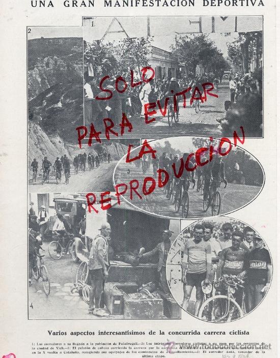 Coleccionismo de Revistas y Peri&oacute;dicos: VUELTA CICLISTA A CATALU&Ntilde;A 1928 PALFRUGELLVICH  CORREDORES  ASISTENCIA HOJA REVISTA