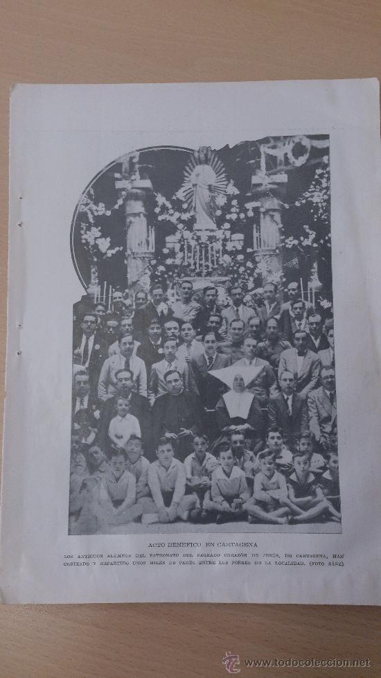 Coleccionismo de Revistas y Peri&oacute;dicos: HOJA REVISTA ACTO BENEFICO ANTIGUOS ALUMNOS PATRONATO DEL SAGRADO CORAZON DE JESUS CARTAGENA MURCIA