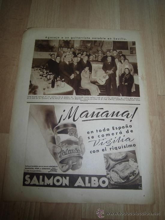 Coleccionismo de Revistas y Peri&oacute;dicos: PUBLICIDAD SALMON ALBO / DESTITUCION DEL SR ALCALA ZAMORA HOJA DE REVISTA ABC 1936