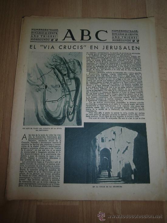 Coleccionismo de revistas y peri&oacute;dicos: EL VIA CRUCIS EN JERUSALEM HOJA DE REVISTA ABC 1936