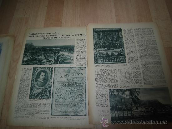 Coleccionismo de revistas y peri&oacute;dicos: VIVIR DESPUES DE MORIR O EL POETA ESTEBAN MANUEL DE VILLEGAS 2 HOJAS DE REVISTA ABC 1936