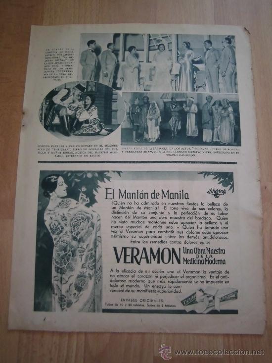 Coleccionismo de Revistas y Peri&oacute;dicos: PUBLICIDAD VERAMON PARA LOS DOLORES HOJA DE REVISTA ABC 1933