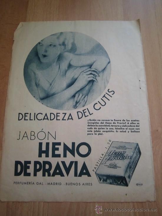 Coleccionismo de revistas y peri&oacute;dicos: PUBLICIDAD JABON HENO DE PRAVIA HOJA DE REVISTA ABC  1934
