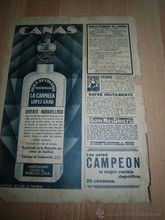 Coleccionismo de Revistas y Peri&oacute;dicos: AGUA DE COLONIA HIGIENICA LA CARMELA  HOJA DE REVISTA ABC  1934