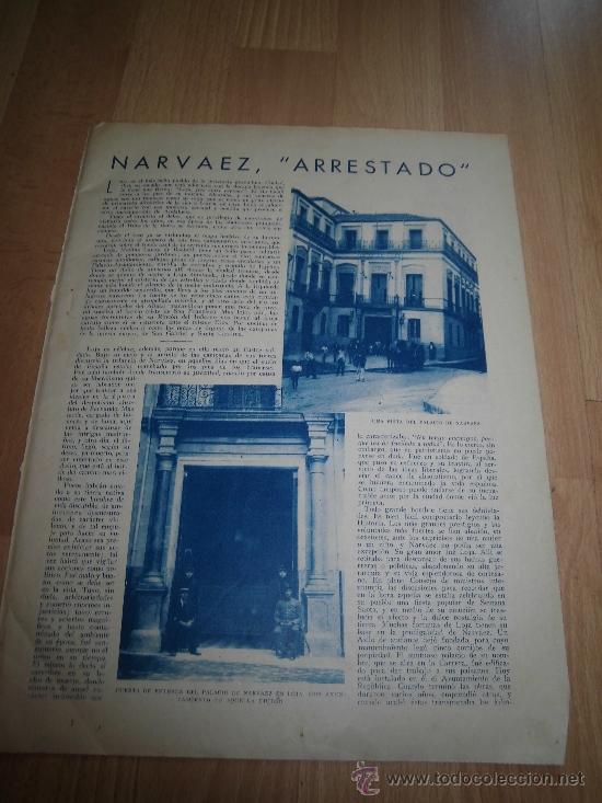 Coleccionismo de revistas y peri&oacute;dicos: NARVAEZ  ARRESTADO HOJA DE REVISTA ABC  1933