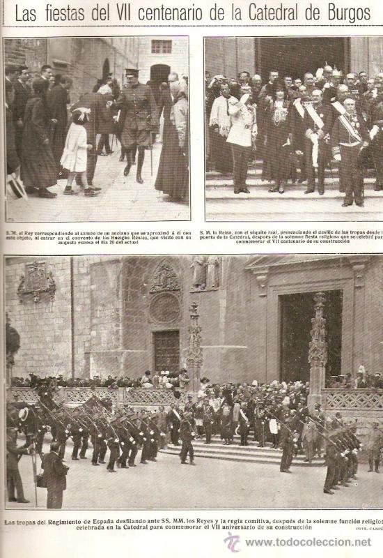 Sammeln von Zeitschriften und Zeitungen: A&Ntilde;O 1921 BURGOS CENTENARIO CATEDRAL EL CID PLAZA DE MELILLA FINO REGLA SANLUCAR BARRAMEDA V