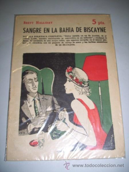Collectionnisme de Revues et Journaux: HALLIDAY, Brett. Sangre en la bah&iacute;a de Biscayne (Revista literaria Novelas y Cuentos)