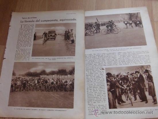 Coleccionismo de revistas y peri&oacute;dicos: CICLISMO LA FORMULA DEL CAMPEONATO EQUIVOCADO 2 HOJAS DE REVISTA BLANCO Y NEGRO 1930