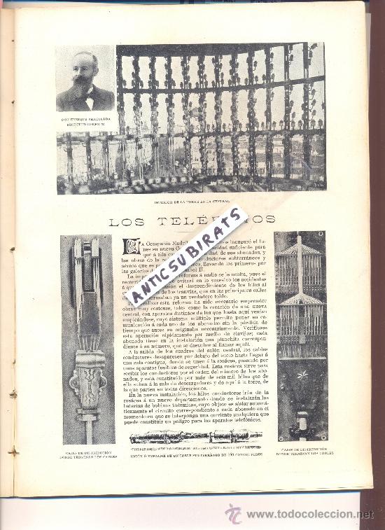 Sammeln von Zeitschriften und Zeitungen: REVISTA A&Ntilde;O 1901 TELEFONICA ENRIQUE PARELLADA TELEFONOS CAJA DE DISTRIBUCION CONMUTACIONES MADRID