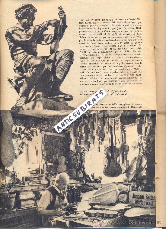 Coleccionismo de Revistas y Peri&oacute;dicos: REVISTA ASPA 1943 CONSTRUCCION DE VIOLINES ALEMANES ALEMANIA MATIAS KLOTZ MITTENWALD JOHANN REITER