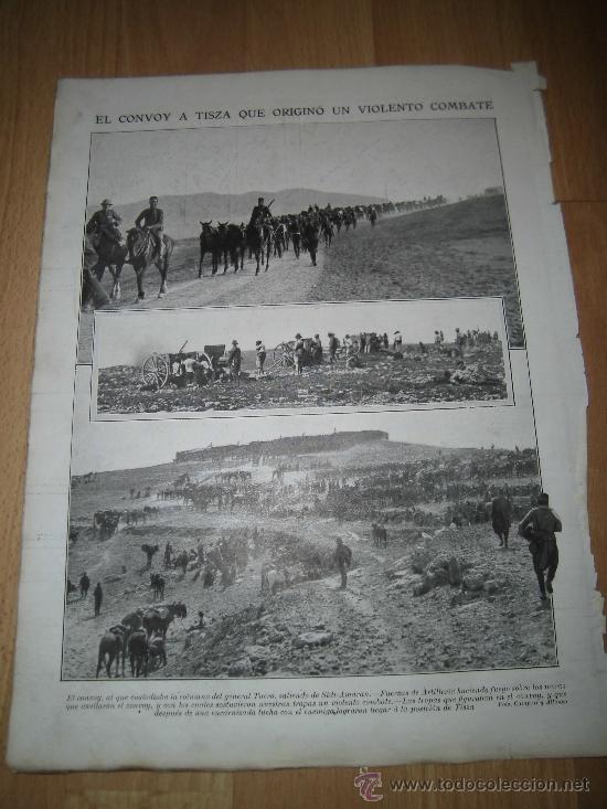 Coleccionismo de Revistas y Peri&oacute;dicos: EL CONVOY A TISZA CUSTODIADO POR EL GENERAL TUERO/LA SEMANA HUMORI HOJA  DE REVISTA NUEVO MUNDO 1921