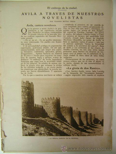 Collezionismo di Riviste e Giornali: avila a traves de nuestros novelistas,procesion,barrio arrabal,4 hoja revista 1927,ref rob bols5