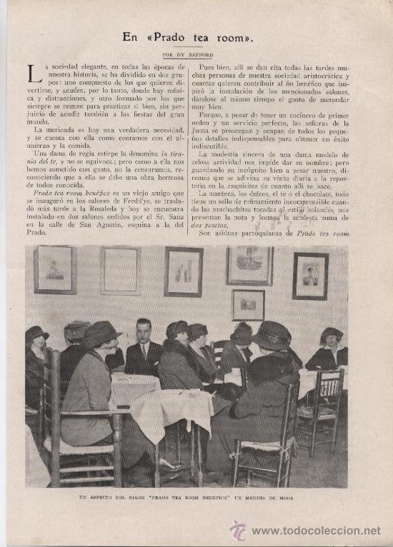 Coleccionismo de Revistas y Peri&oacute;dicos: * MADRID * En el Prado Tea Room Ben&eacute;fico ( Calle de San Agust&iacute;n)  - a&ntilde;os 20