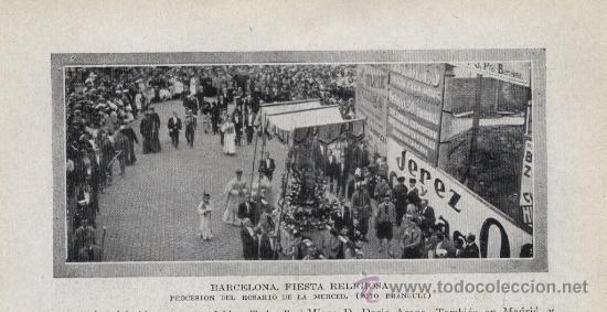 Coleccionismo de revistas y peri&oacute;dicos: * BARCELONA * Procesi&oacute;n del rosario de la Merced  - 1913