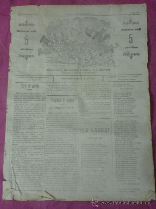 Coleccionismo de revistas y peri&oacute;dicos: La Tron&aacute;. Valencia. Semanari biling&uuml;e. N&uacute;mero 90 de 1900