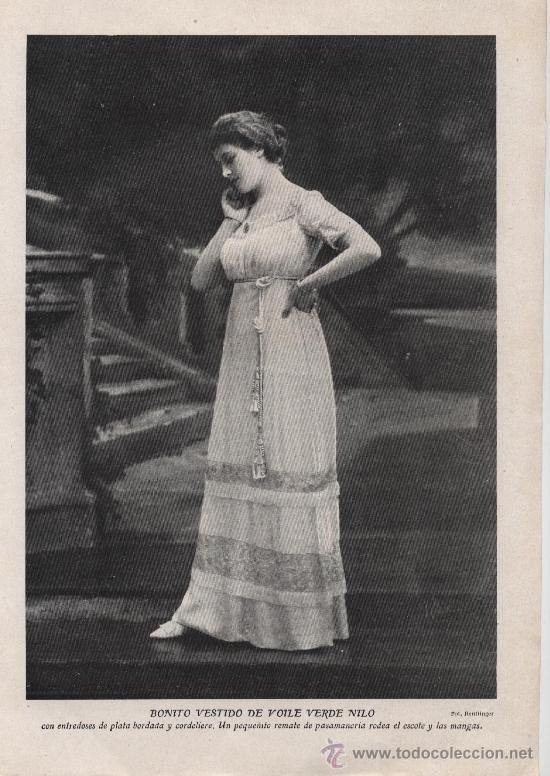 Sammeln von Zeitschriften und Zeitungen: * MODA * Vestido de Voile - 1910