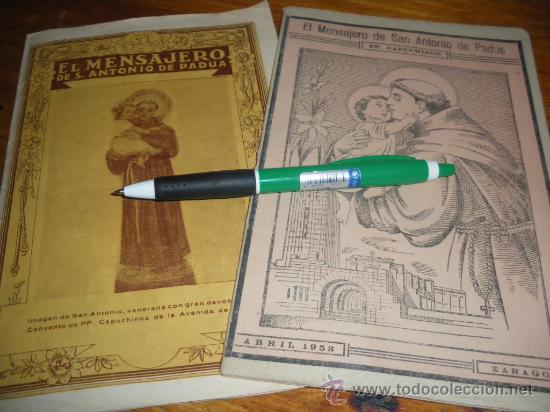 Coleccionismo de Revistas y Peri&oacute;dicos: EL MENSAJERO DE SAN ANTONIO DE PADUA, ZARAGOZA 1953.