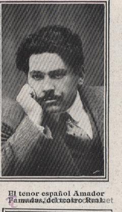 Sammeln von Zeitschriften und Zeitungen: El tenor espa&ntilde;ol Amador Famadas, del Teatro Real -1910
