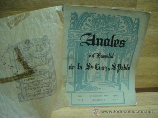 Sammeln von Zeitschriften und Zeitungen: anales del hospital de la st&ordf; cruz y san pablo - a&ntilde;o I n&ordm; 5 a&ntilde;o 1927