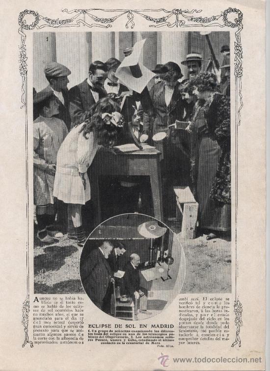 Coleccionismo de revistas y peri&oacute;dicos: * ASTRONOM&Iacute;A * Eclipse de sol en Madrid - 1905 ?