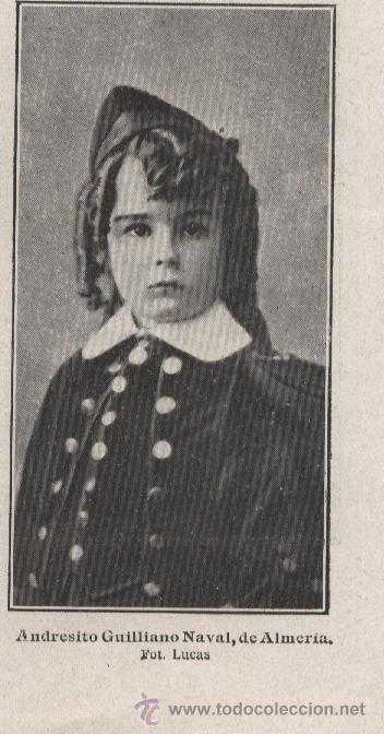 Coleccionismo de Revistas y Peri&oacute;dicos: Concurso de belleza de Blanco y Negro: Andresito Guilliano Naval de Almer&iacute;a - 1910