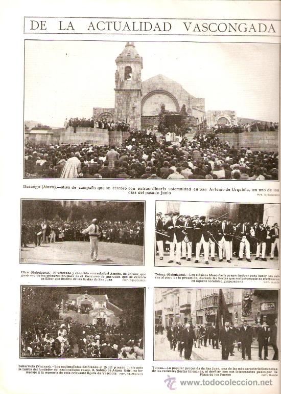 Collectionnisme de Revues et Journaux: A&Ntilde;O 1922 DURANGO TOLOSA BLANCOLARIS SUKARRIETA EIBAR AMO&Ntilde;A LAS HURDES  MANRESA FUTBOL CENTRE ESPORTS