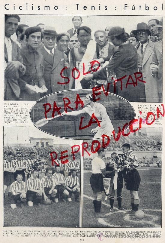 Coleccionismo de revistas y peri&oacute;dicos: CICLISMO 1935 ZARAGOZA CA&Ntilde;ARDO -FUTBOL SELECCCION CATALANA -INGLESA HOJA REVISTA