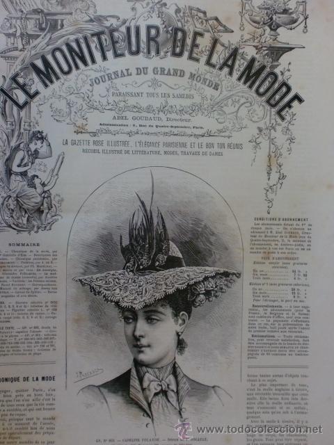 Collezionismo di Riviste e Giornali: REVISTA LE MONITEUR DE LA MODE. A&Ntilde;O 46. N&ordm; 33. PARIS. 18 AGOSTO 1888. VER DESCRIPCION.
