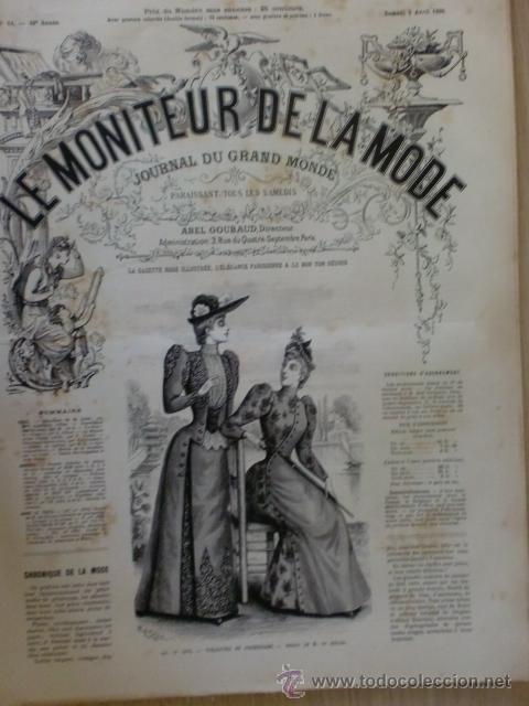 Collection Magazines and Newspapers: REVISTA LE MONITEUR DE LA MODE. A&Ntilde;O 48. N&ordm; 14. PARIS. 5 ABRIL 1890. VER DESCRIPCION.