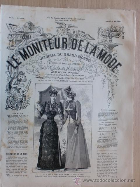Collection Magazines and Newspapers: REVISTA LE MONITEUR DE LA MODE. A&Ntilde;O 48. N&ordm; 21. PARIS. 24 NAYO 1890. VER DESCRIPCION.