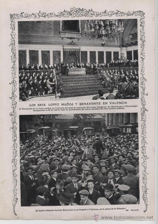 Coleccionismo de Revistas y Peri&oacute;dicos: * VALENCIA * Congreso de obstetricia y visita de Jacinto Benavente - 1913
