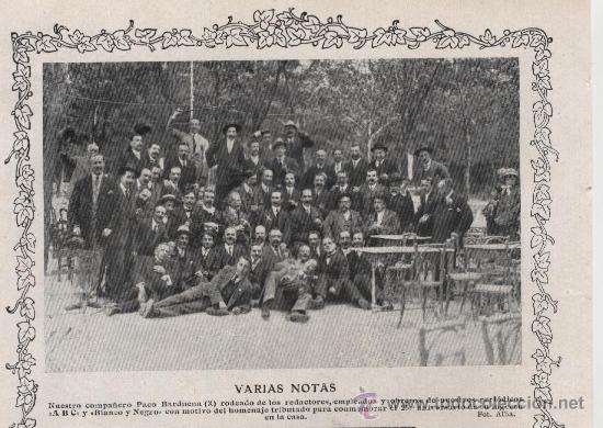 Coleccionismo de revistas y peri&oacute;dicos: Homenaje al periodista Paco Barduena, de ABC y Blanco y Negro  - 1913
