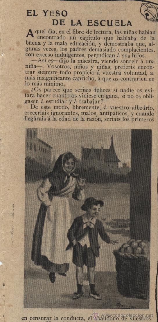 Coleccionismo de revistas y peri&oacute;dicos: El yeso de la escuela / cuento de Florentina - 1913