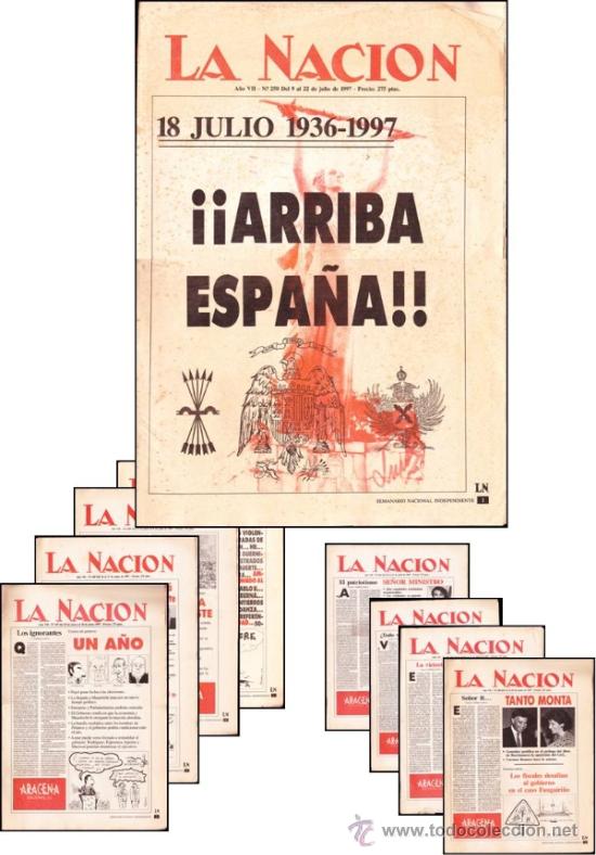 Coleccionismo de revistas y peri&oacute;dicos: LOTE DE 9 PERI&Oacute;DICOS LA NACI&Oacute;N A&Ntilde;O 1997