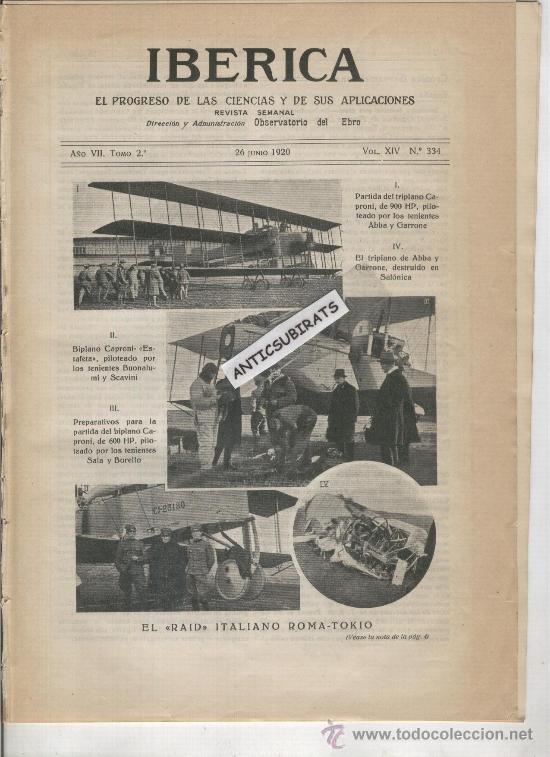 Collection Magazines and Newspapers: IBERICA A&Ntilde;O 1920 FERROCARRIL PALMA ANDRAITX LA ELECTRICIDAD EN LOS SERES VIVOS TRIPLANO CAPRONI
