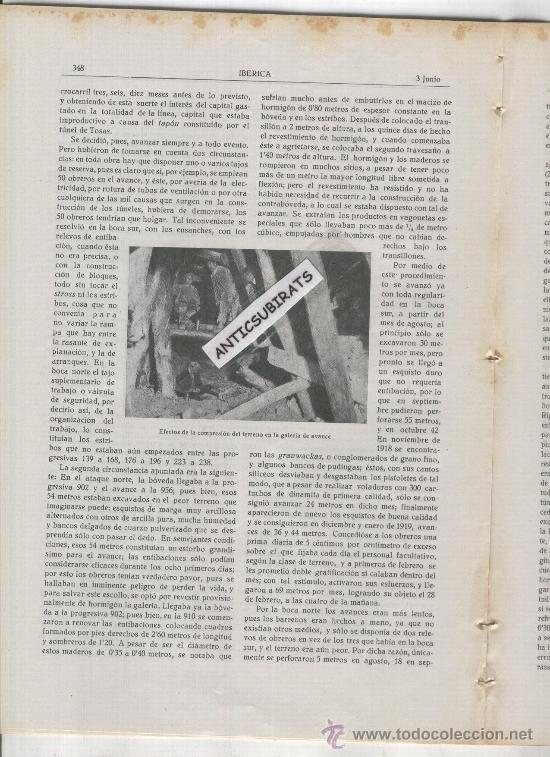 Coleccionismo de Revistas y Peri&oacute;dicos: REVISTA IBERICA 430 A&Ntilde;O 1922 TUNEL DE TOSAS TOSSAS TREN FERROCARRIL TRANSPIRENAICO RIPOLL PUIGCERDA