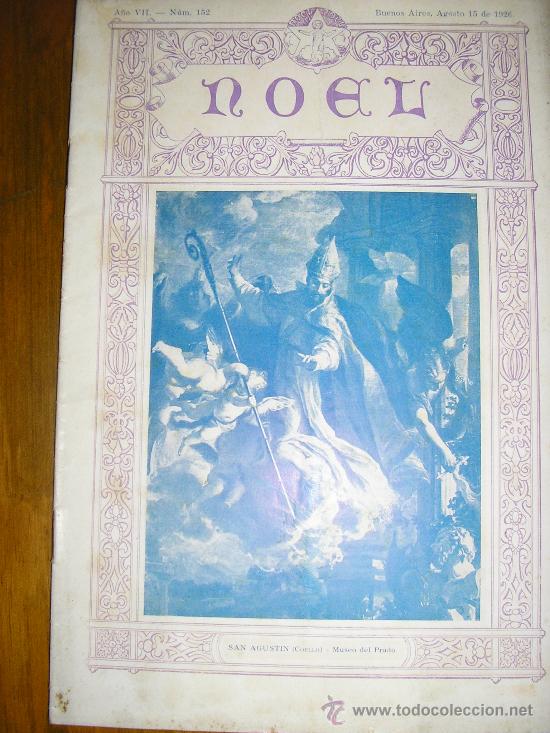 Coleccionismo de Revistas y Peri&oacute;dicos: REVISTA NOEL A&Ntilde;O VII - N&ordm; 152 - A&Ntilde;O 1926 - ARGENTINA - Tapa: San Agust&iacute;n (Museo del Prado)