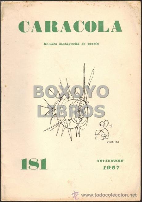 Collectionnisme de Revues et Journaux: Caracola. Revista malague&ntilde;a de poes&iacute;a. N&uacute;m. 181 (M&aacute;laga. Noviembre, 1967)