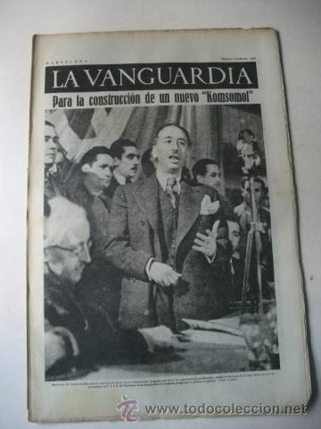 Collezionismo di Riviste e Giornali: LA VANGUARDIA&ndash;DIARIO Y NOTAS GR&Aacute;FICAS&ndash;GUERRA CIVIL 9/2/1937&ndash;CONSTRUCCI&Oacute;N DE UN NUEVO KOMSOMOL