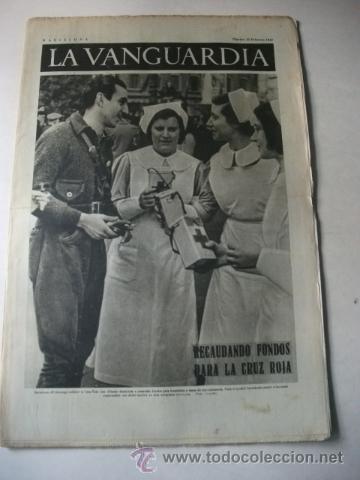 Collezionismo di Riviste e Giornali: LA VANGUARDIA &ndash; DIARIO Y NOTAS GR&Aacute;FICAS &ndash; GUERRA CIVIL 23/2/1937 &ndash; FONDOS PARA LA CRUZ ROJA