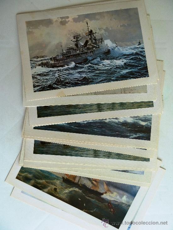 Collezionismo di Riviste e Giornali: COLECCI&Oacute;N DE BARCOS DE AYER Y DE HOY DE LA REVISTA GENERAL DE MARINA. 9 LAMINAS.