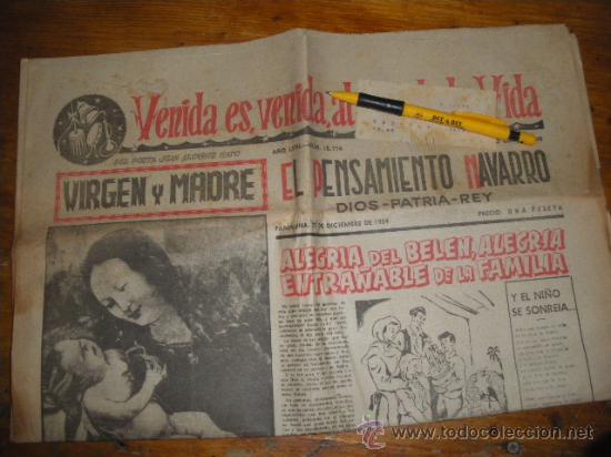 Collection Magazines and Newspapers: PENSAMIENTO NAVARRO, DIOS PATRIA REY. 25 DE DICIEMBRE 1954.