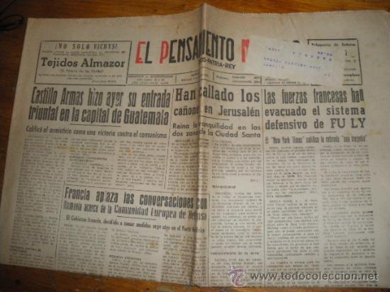 Collection Magazines and Newspapers: EL PENSAMIENTO NAVARRO, DIOS PATRIA REY. 4 DE JULIO 1954. PAMPLONA.