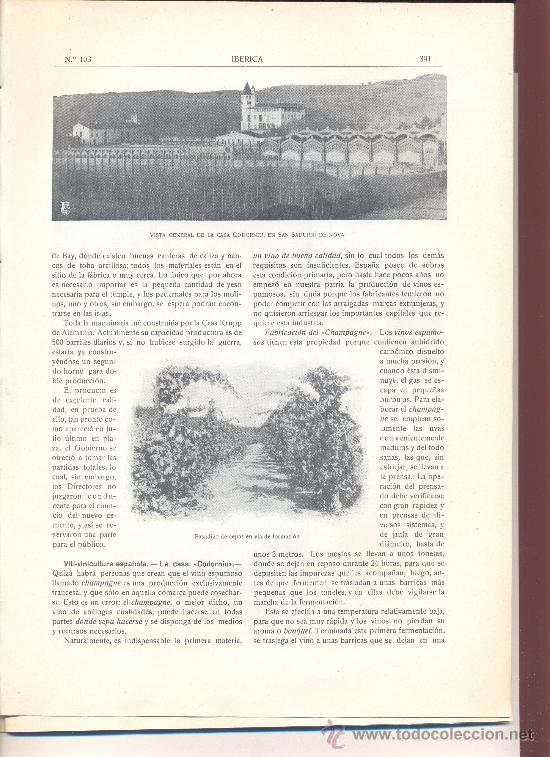 Coleccionismo de revistas y peri&oacute;dicos: REVISTA IBERICA A&Ntilde;O 1915 VINO VINICULTURA LA CASA CODORNIU FOTOS ANTIGUAS SANT SADURNI DE ANOIA