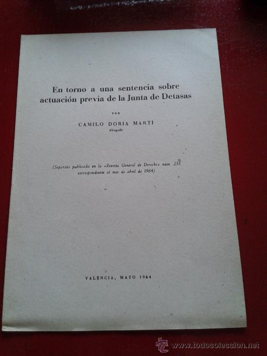 Collezionismo di Riviste e Giornali: En torno a sentencia sobre actuaci&oacute;n Junta de Tasas Camilo Doria separata Revista General de Derecho