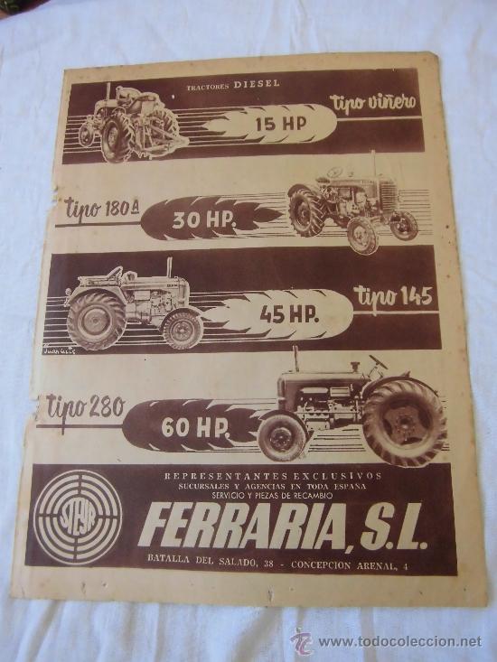 Coleccionismo de revistas y peri&oacute;dicos: PUBLICIDAD FERRARIA TRACTORES /FIGURAS DEL TOREO EN EL A&Ntilde;O HOJA DE REVISTA A B C 1956