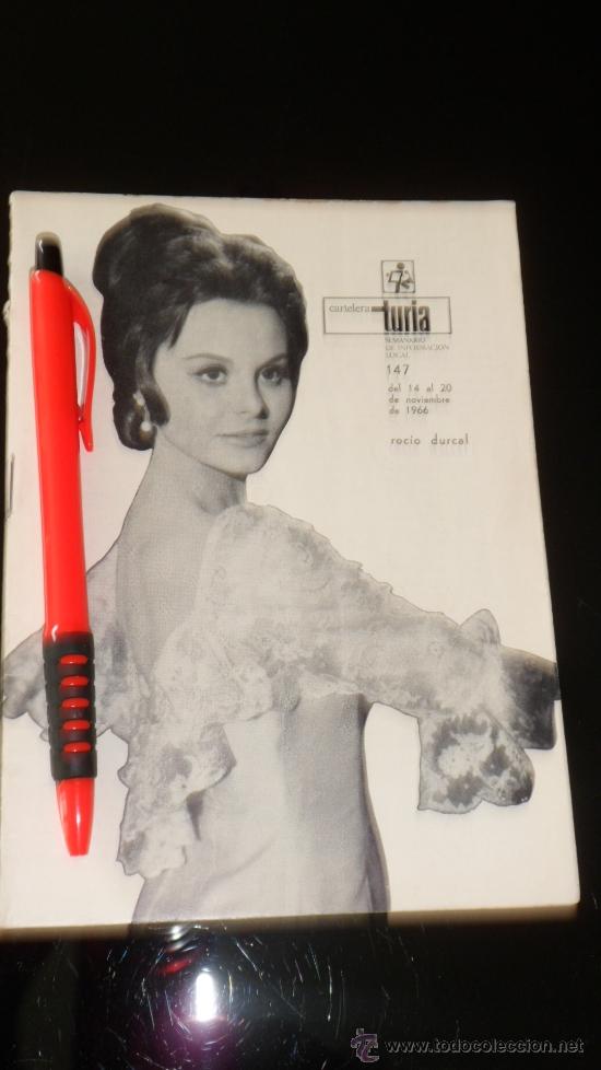 Coleccionismo de Revistas y Peri&oacute;dicos: CARTELERA TURIA - ROCIO DURCAL  - 1966