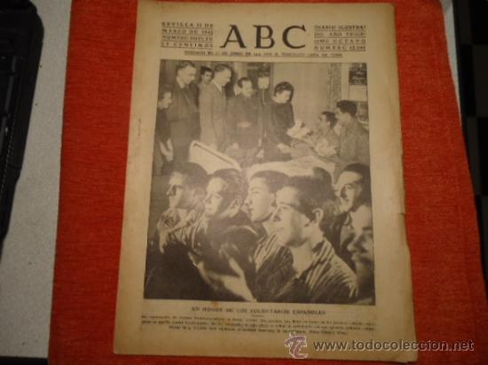 Coleccionismo de revistas y peri&oacute;dicos: DIARIO ABC SEGUNDA GUERRA MUNDIAL, EN HONOR DE LSO VOLUNTARIOS ESPA&Ntilde;OLES