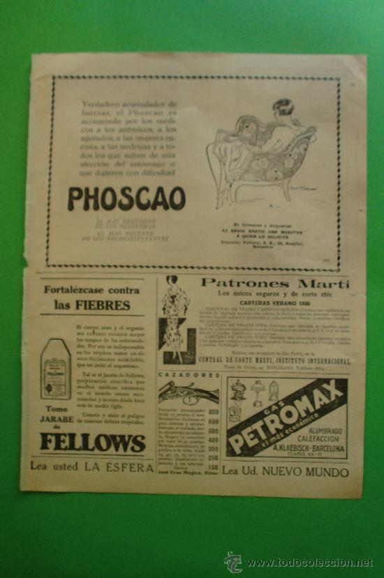 Sammeln von Zeitschriften und Zeitungen: PHOSCAO - PETROMAX - SOLOFONO - PILAS Y LAMPARAS D.A.V. - HOJA SUELTA 1930